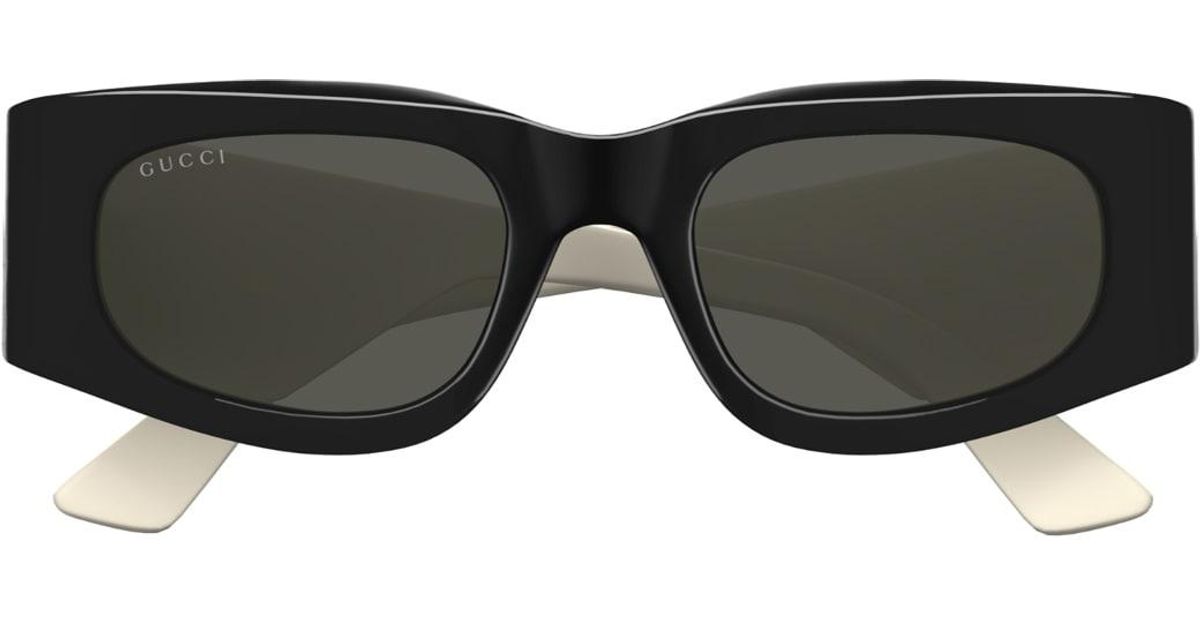 Lineas Gucci Gucci Gucci Gg1664S Linea Gg Logo 001 Ivory Sunglasses in Black | Lyst