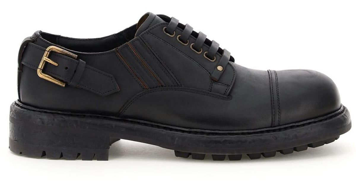 Dolce & Gabbana Leather Bernini Slip-on Shoes in Nero (Black 