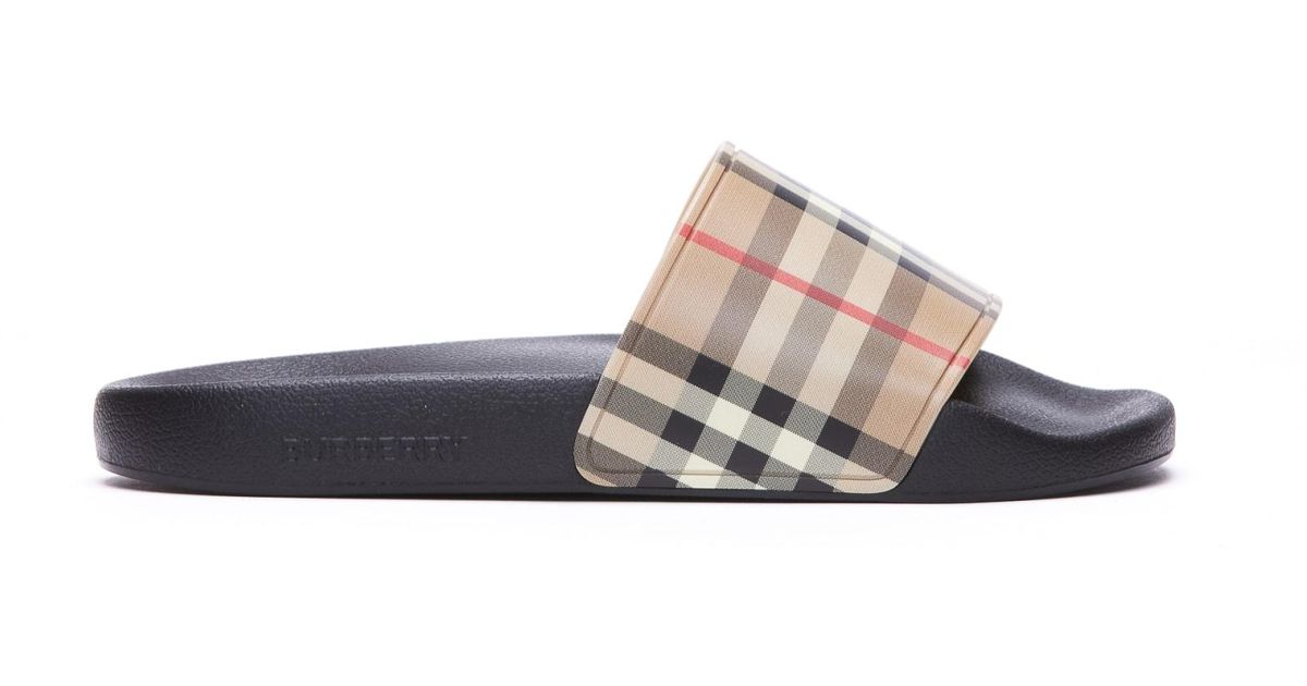Burberry slides on sale sales