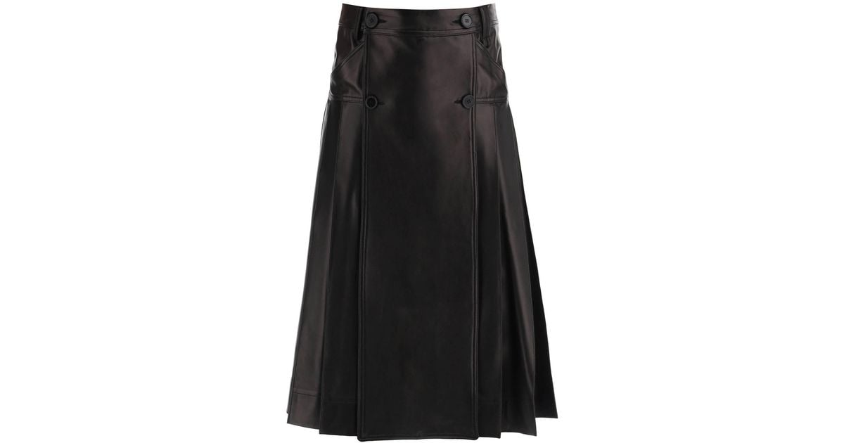 Simone Rocha Pleated Nappa Leather Kilt in Black for Men | Lyst