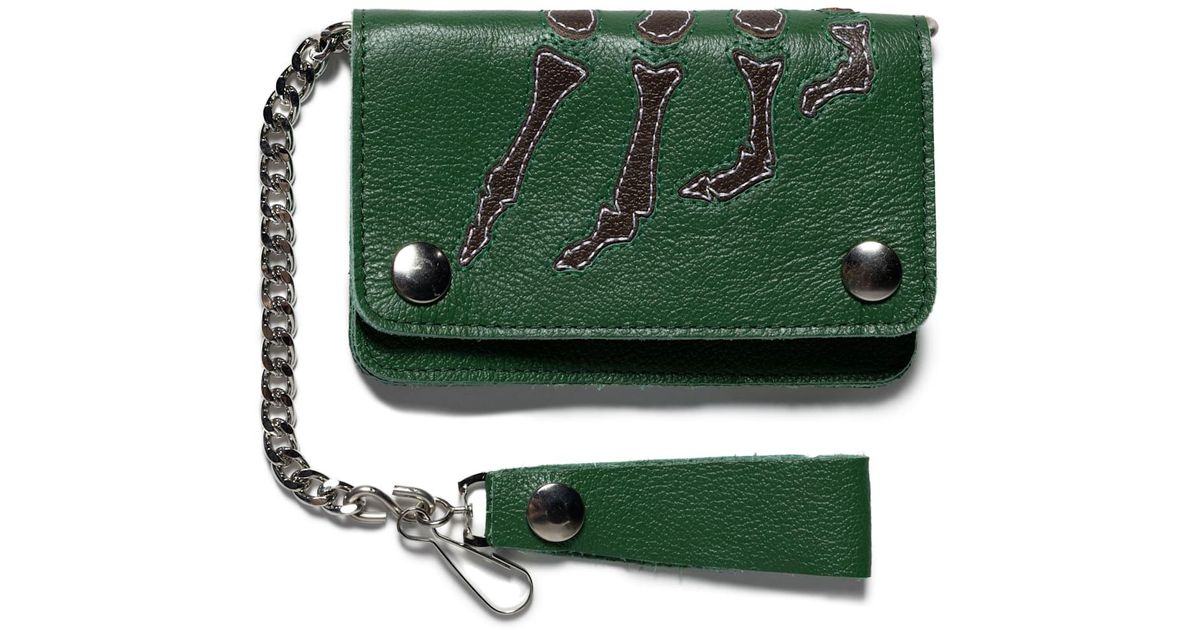AWAKE NY Vanson Bones Chain Wallet in Green for Men | Lyst