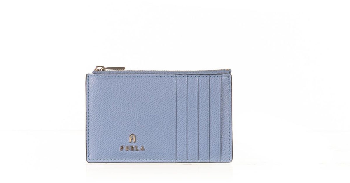 Furla Light Blue Camellia Card Holder in White Lyst