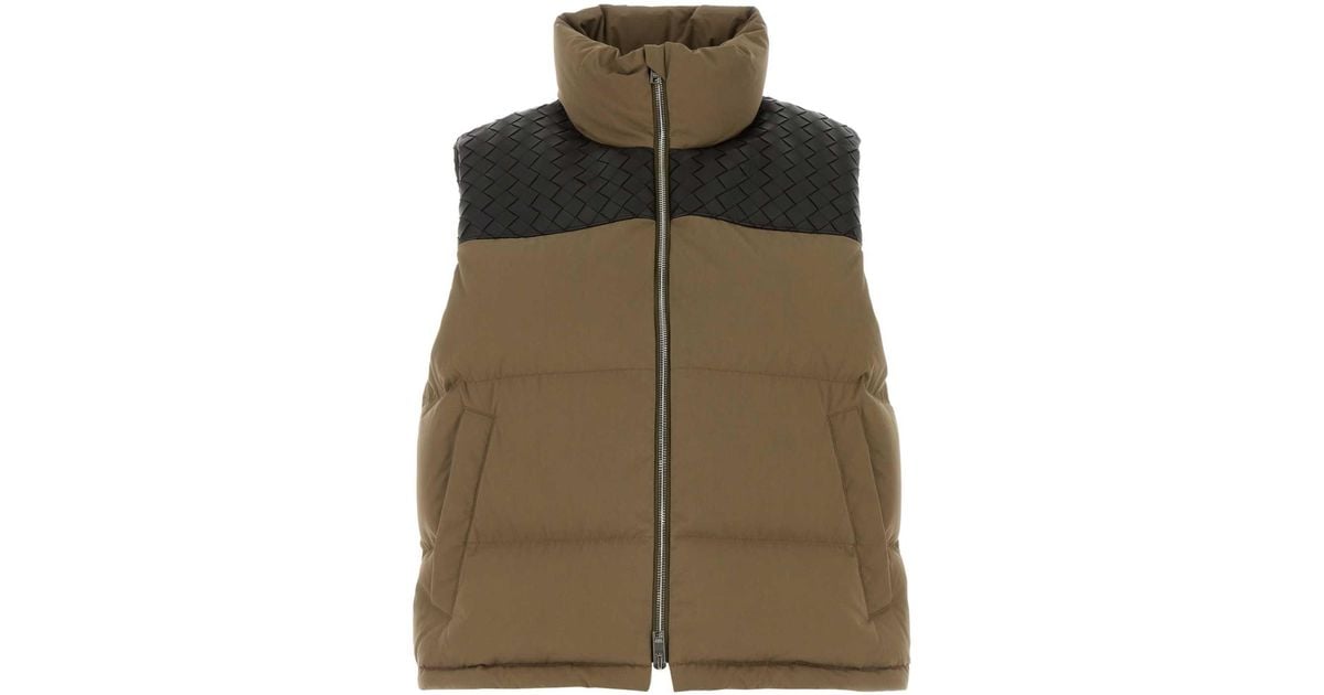 【関税&送料込】Bottega Veneta Khaki Cotton Padded Vest Bottega Veneta Khaki Cotton Padded Vest in Green | Lyst