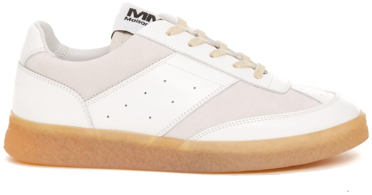 MM6 by Maison Martin Margiela Lace Logo Sneakers in White | Lyst