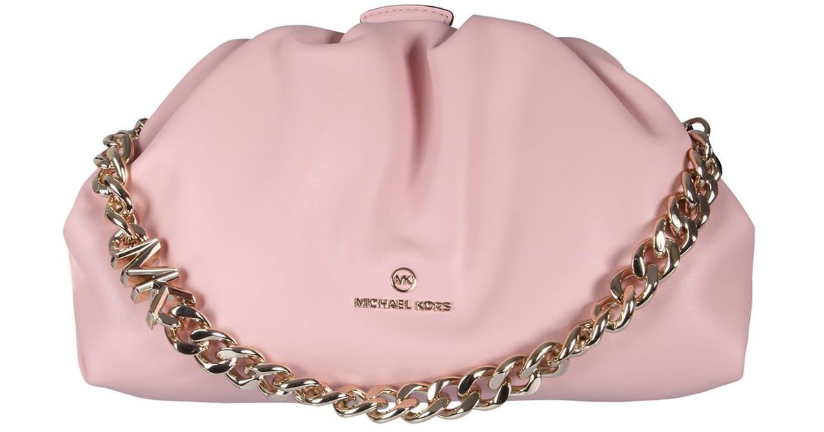 MICHAEL Michael Kors Nola Chained Small Clutch Bag in Pink | Lyst