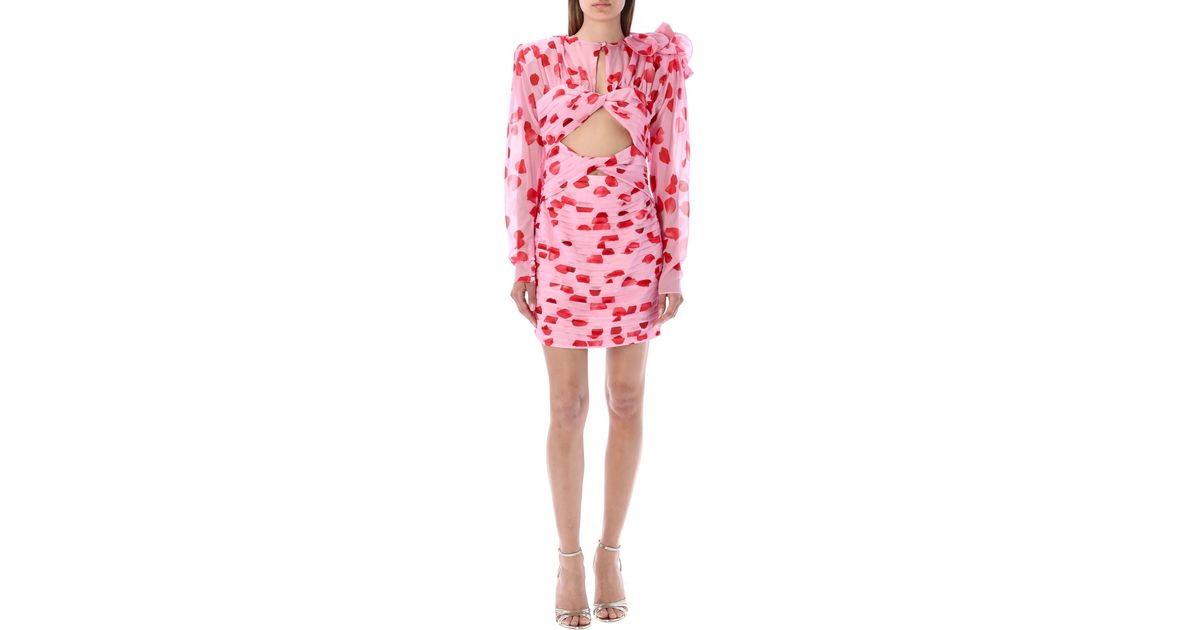オールインワン・サロペット Magda Butrym Floral Print Mini Dress With Cut-Out Details MAGDA BUTRYM Cutout ruched floral-print jersey halterneck