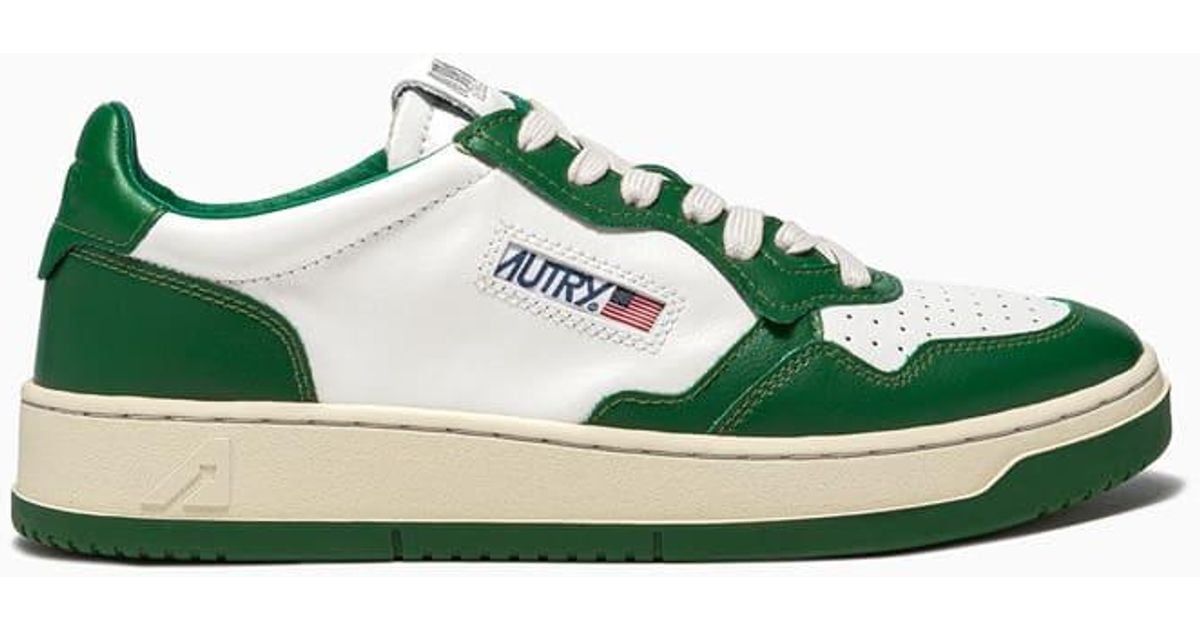 Autry Leather Medalist 01 Low Sneakers Aulm Wb11 in Green for Men - Save 8% | Lyst