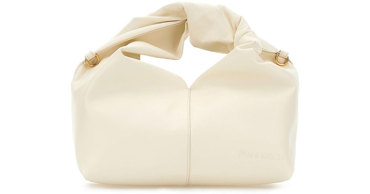トートバッグ J W ANDERSON Ivory leather mini Twister Hobo handbag JW Anderson Ivory Leather Mini Twister Handbag in Natural | Lyst