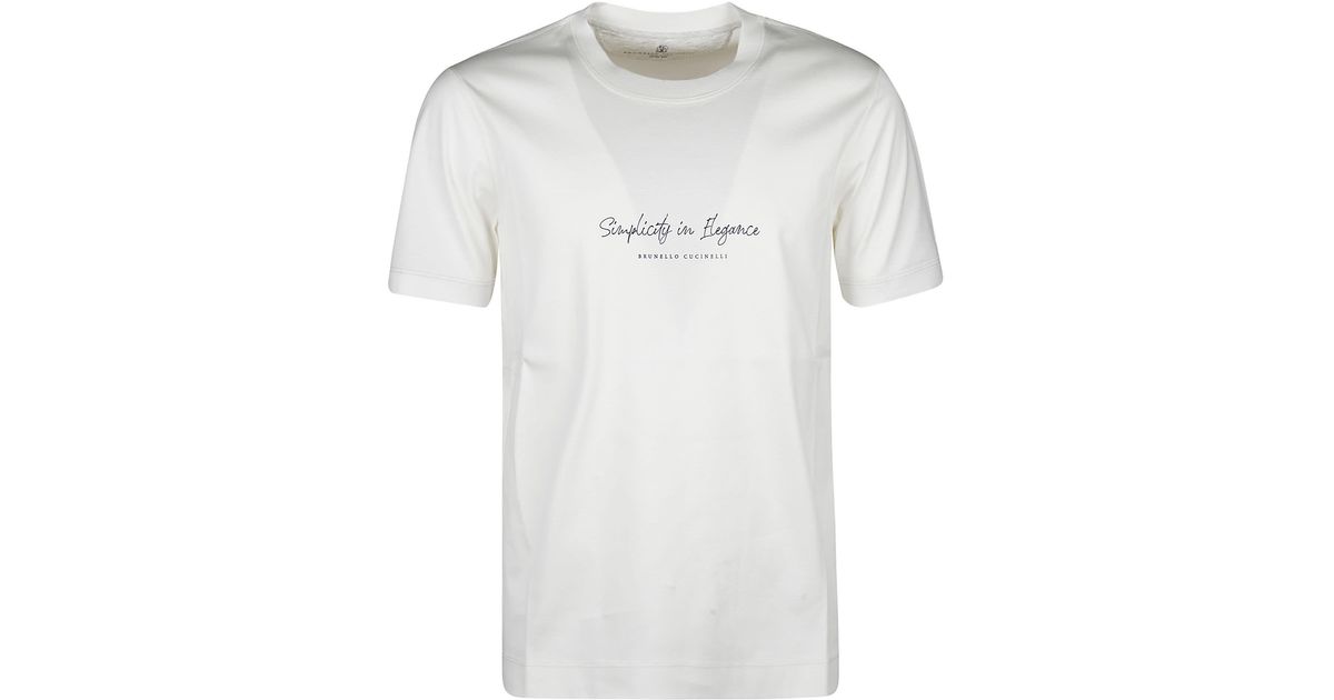 Brunello Cucinelli Cotton Simplicity In Elegance Regular T-shirt in White  for Men - Lyst