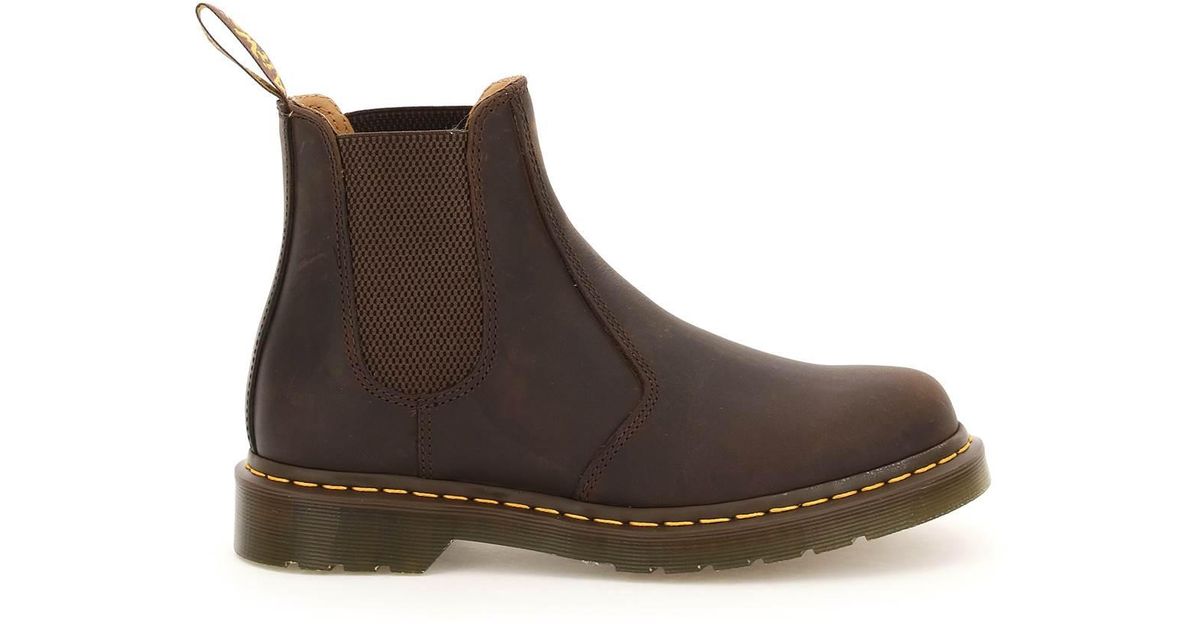 dr martens 2976 crazy horse chelsea boots