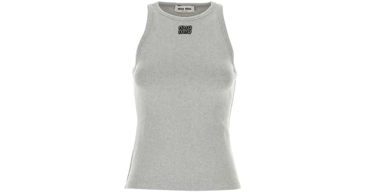 トップス MIU MIU Gray Top 40 23558427_53524720_600.jpg