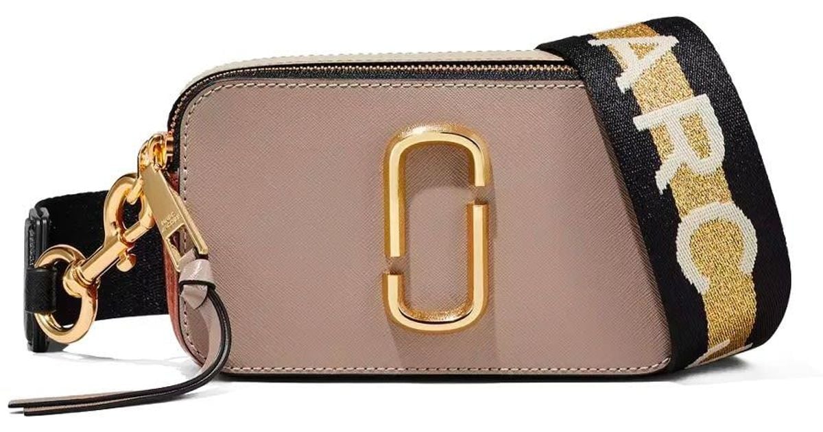 Marc Jacobs The Snapshot Cement Crossbody Bag in Brown | Lyst UK