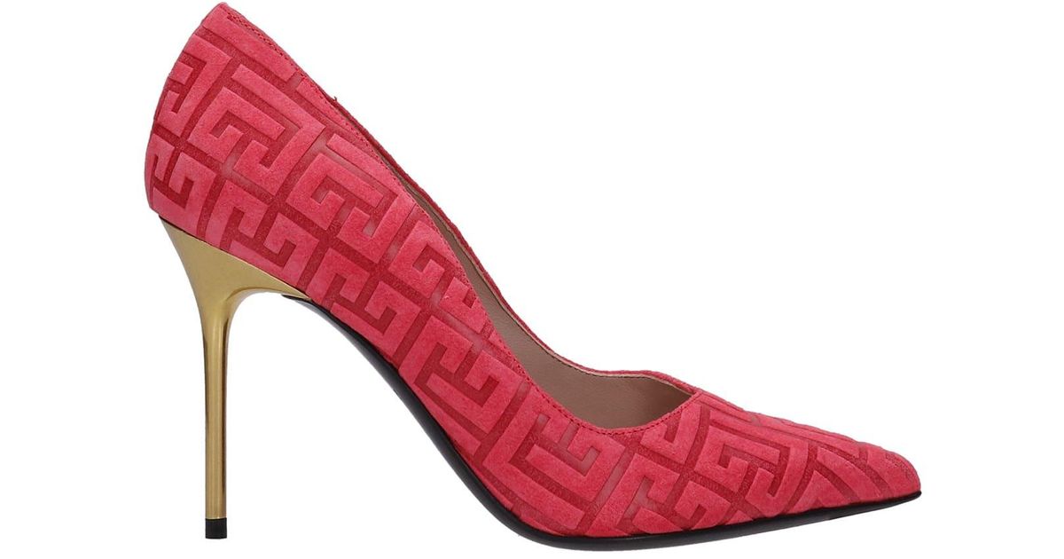 Balmain Ruby Pumps In Fuxia Leather in Pink | Lyst UK