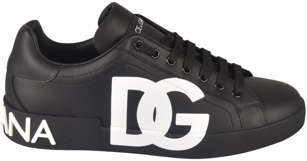 Dolce & Gabbana Portofino Sneakers in Black for Men | Lyst