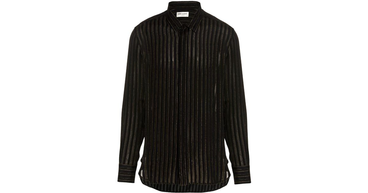 Saint Laurent Chemise Col Yves in Black for Men | Lyst