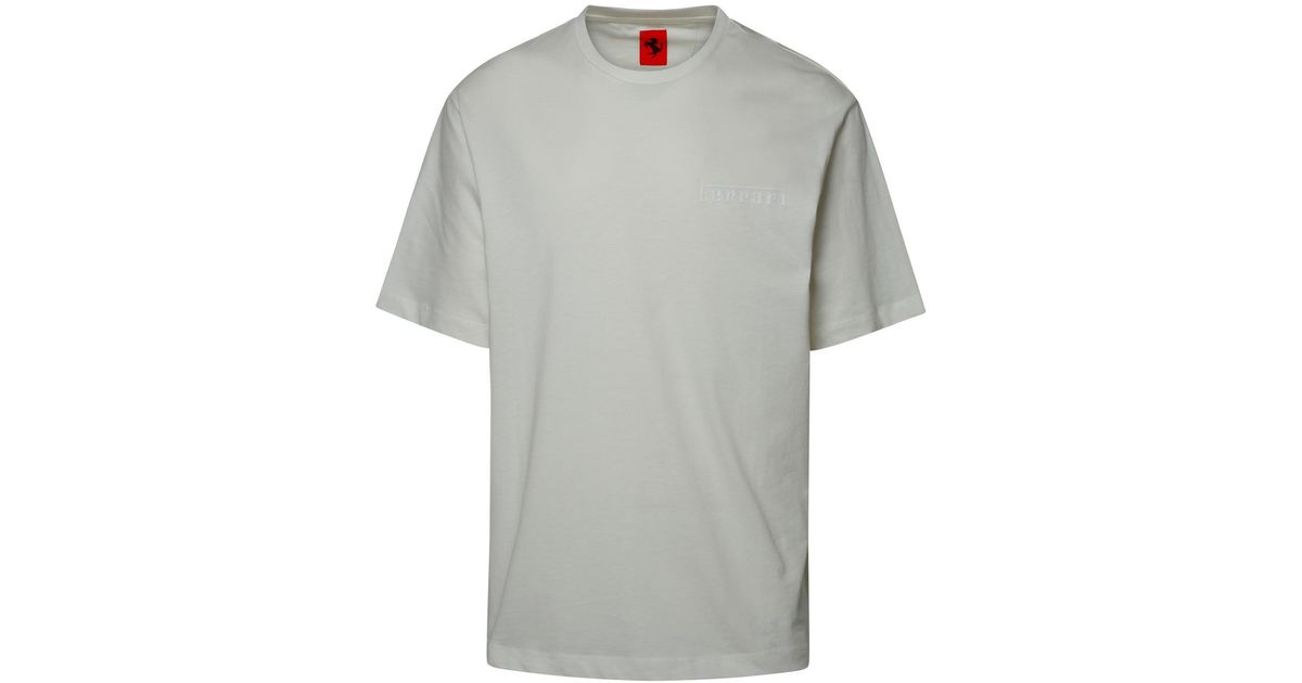 Ferrari White Cotton T-shirt in Gray for Men | Lyst
