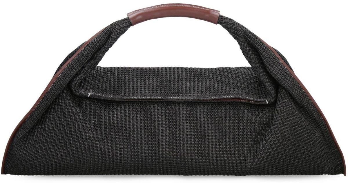 STAUD Leather Jetson Fabric Shoulder Bag in Black Lyst