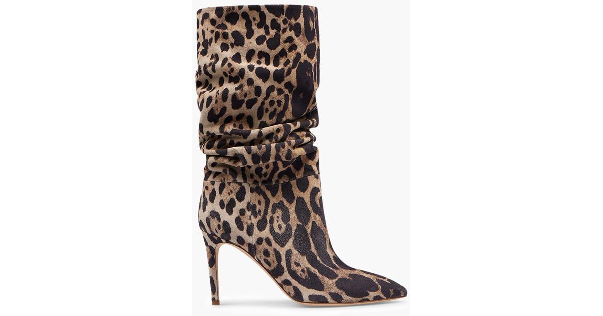 leopard slouch boots