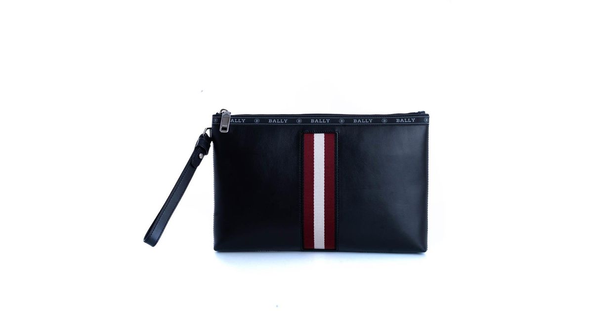 Bally Hartland Leather Clutch Bag in Black for Men Lyst