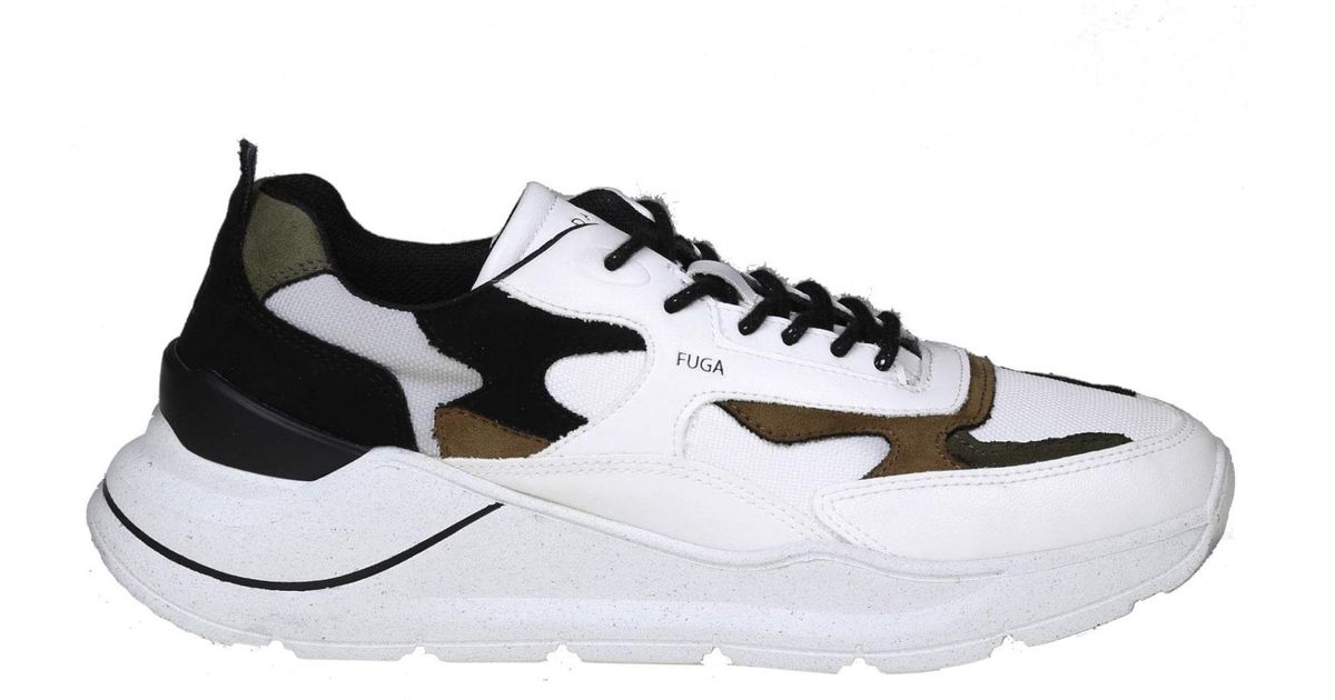Date Fuga Sneakers In Leather And White Fabric for Men | Lyst