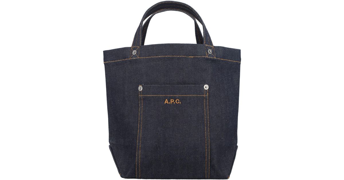 A.P.C. Tote Thais Mini Bag in Blue | Lyst