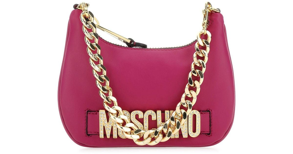 Moschino Tyrian Purple Leather Handbag in Pink | Lyst