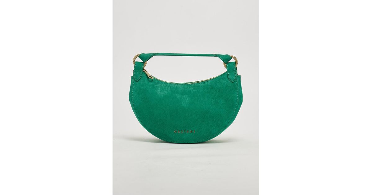 Orciani Mini Dumpling Nabuk Shoulder Bag in Green | Lyst