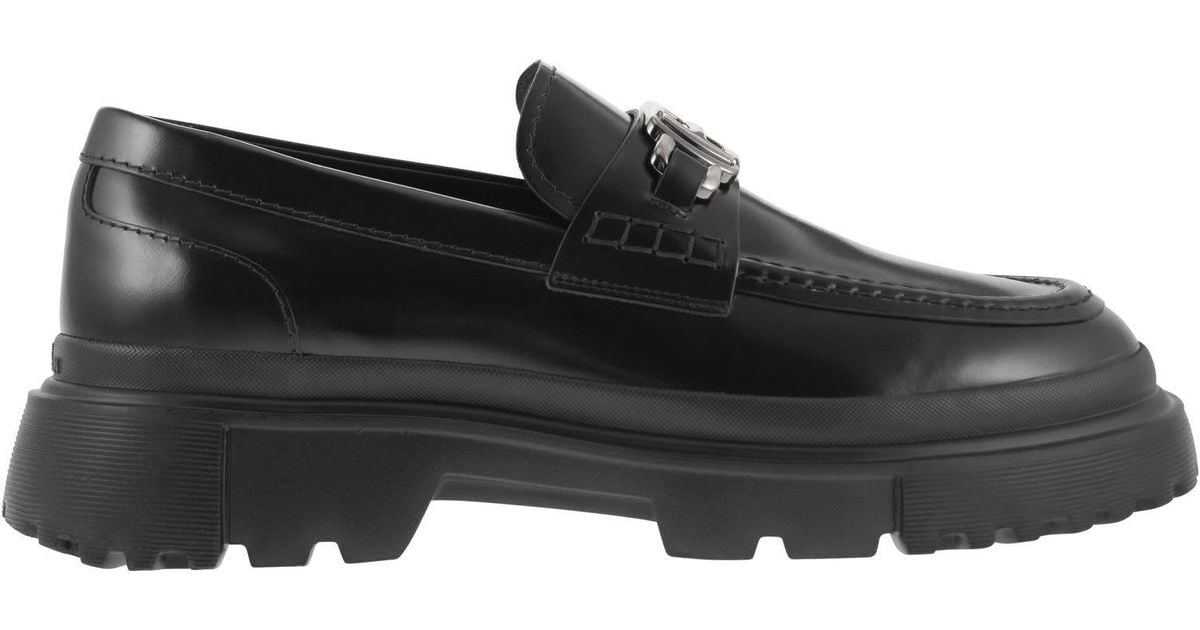 Hogan H629 - Leather Loafer in Black for Men | Lyst
