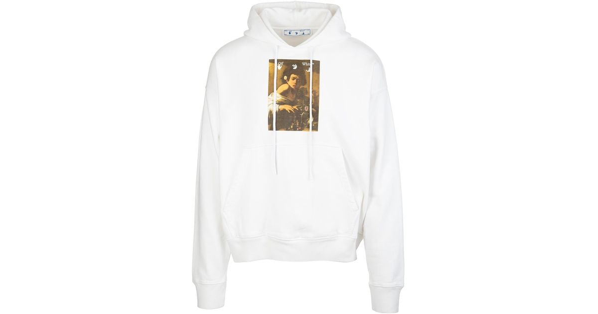 Off-White c/o Virgil Abloh Cotton Man Over Fit White Hoodie With Logo And  Caravaggio Painting - Men for Men - Save 44% | Lyst