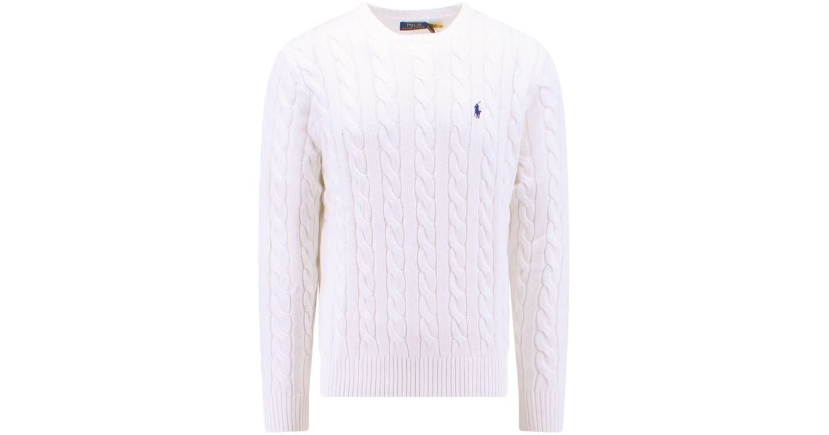 Ralph Lauren Sweater in White for Men | Lyst UK