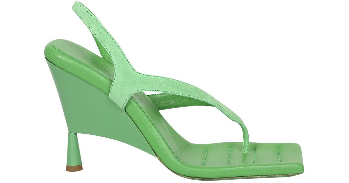 Gia Borghini Leather Rosie Heel Sandals in Green | Lyst UK