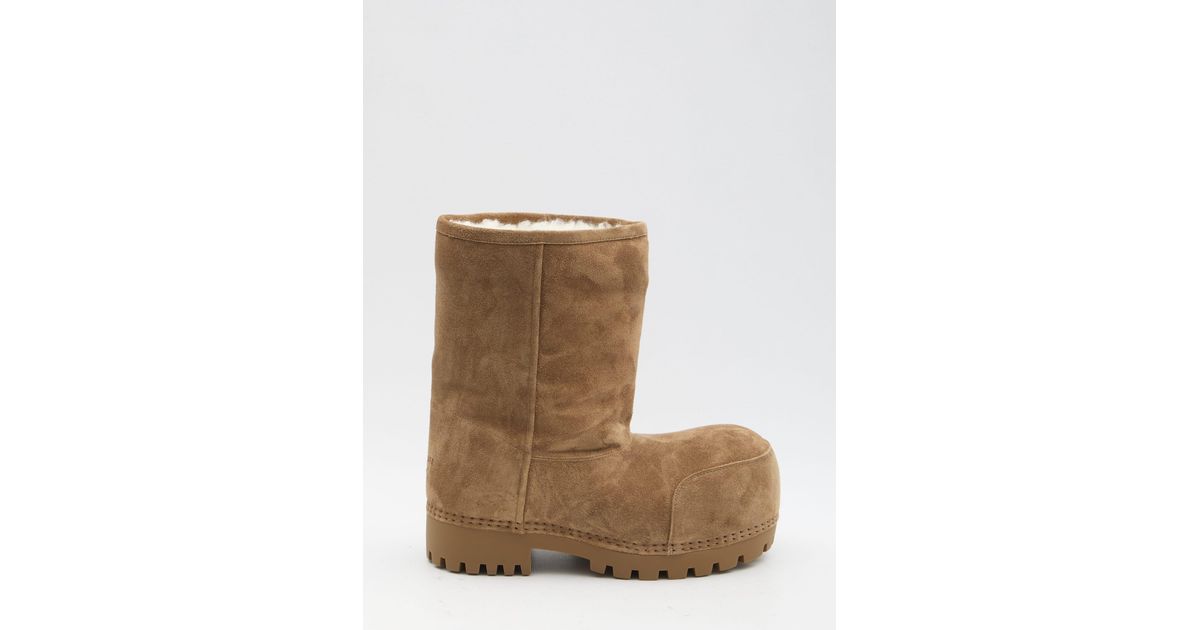 Balenciaga Alaska Fur Low Boots in Natural | Lyst