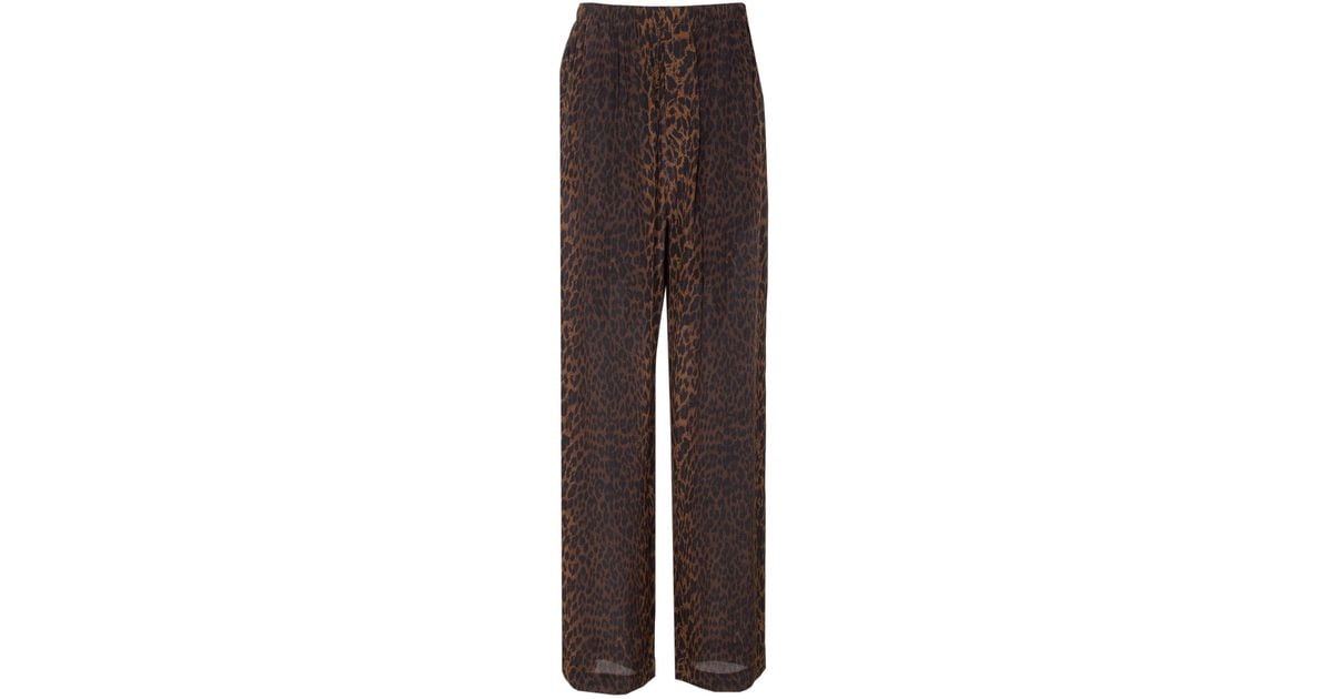 パンツ Balenciaga PYJAMA LEOPARD PRINT PANTS Balenciaga Pyjama Leopard Print Pants in Brown | Lyst