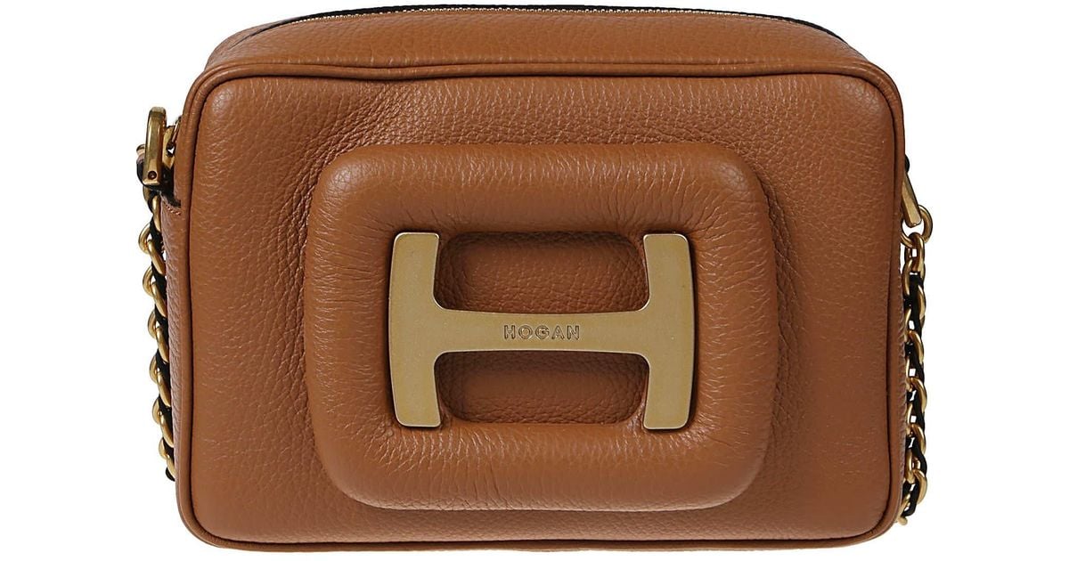 Hogan Leather Small Camera Bag in Brown | Lyst