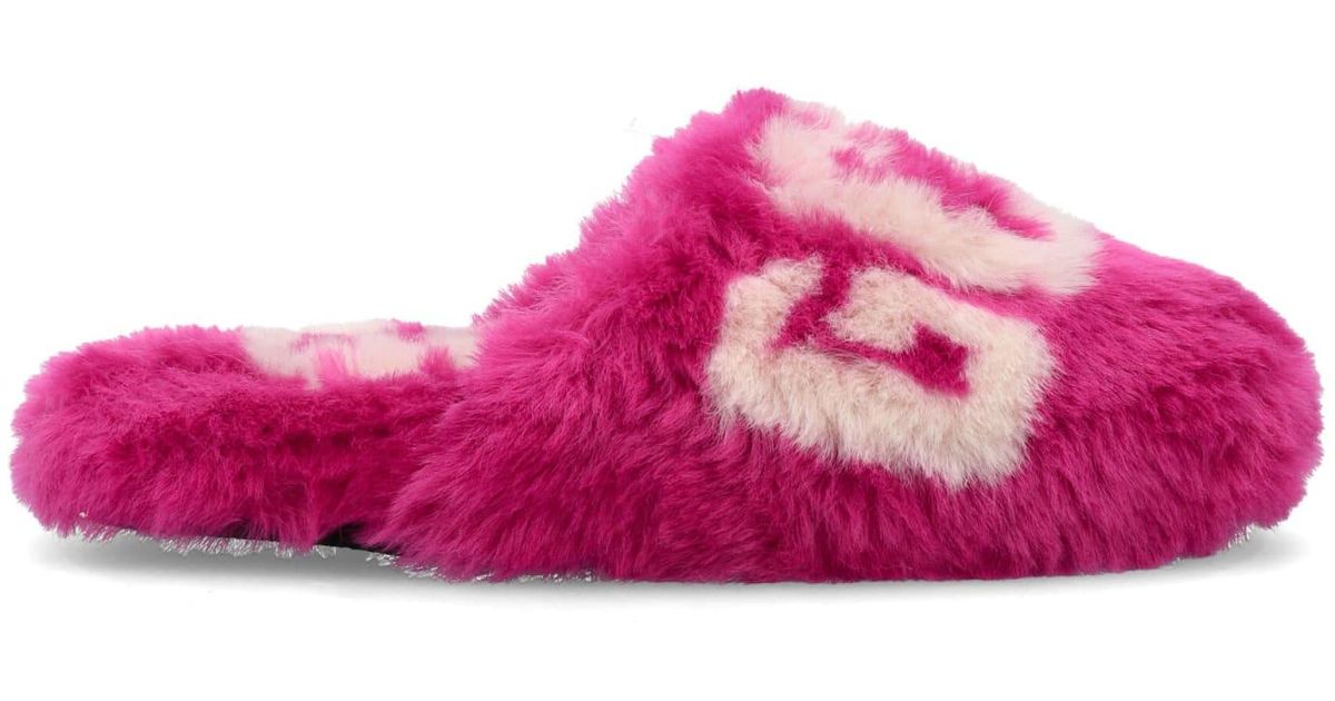 Gcds Faux Fur Slippers in Pink