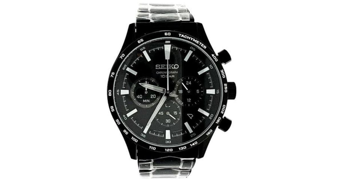 Seiko Ssb415p1 Watches in Black for Men | Lyst