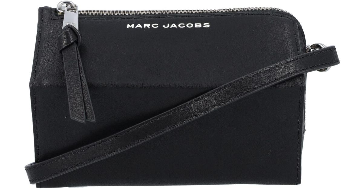 Marc Jacobs Leather The Wedge Crossbody Phone Case in Black | Lyst
