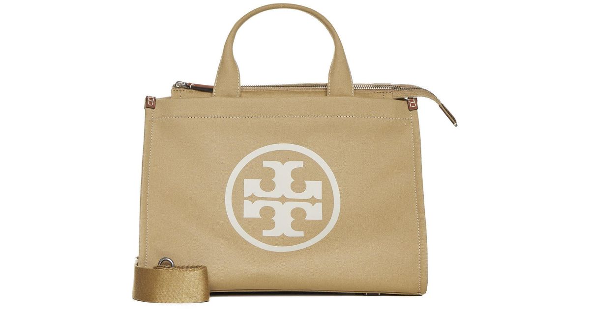 Tory Burch Ella Canvas Small Tote Bag in Natural Lyst UK