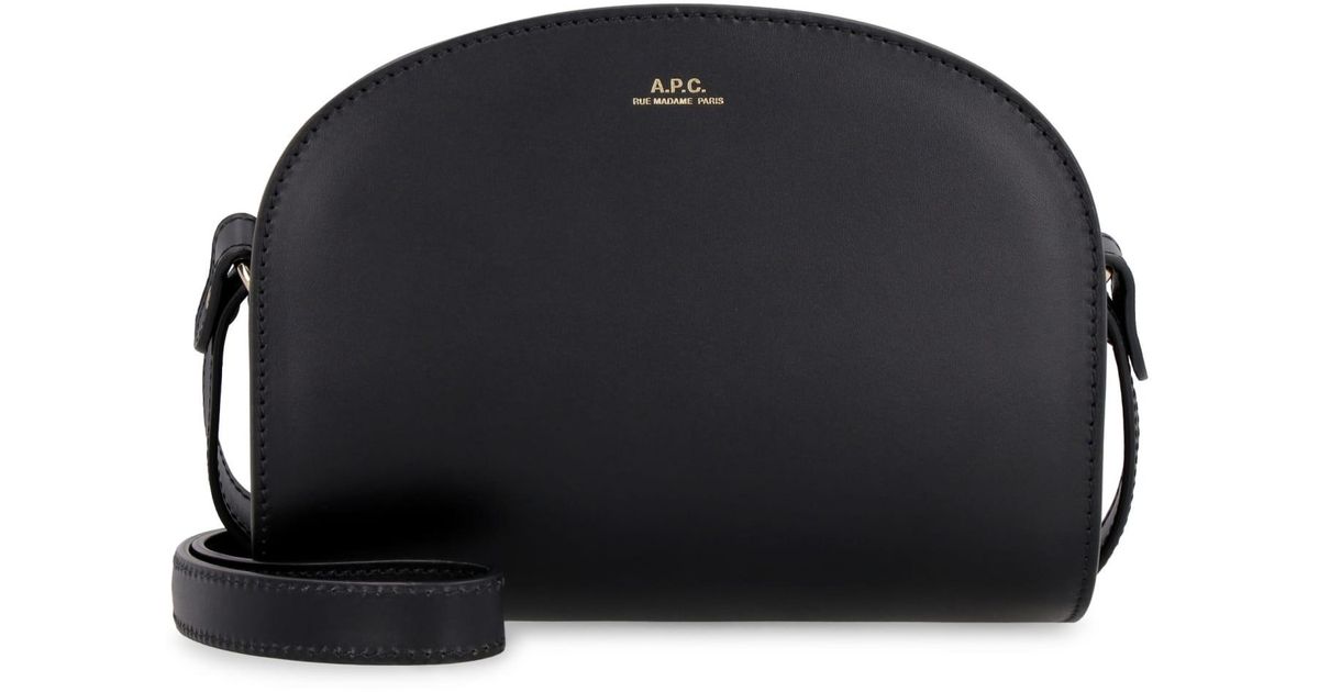 A.P.C. Mini Demilune Leather Crossbody Bag in Black Lyst