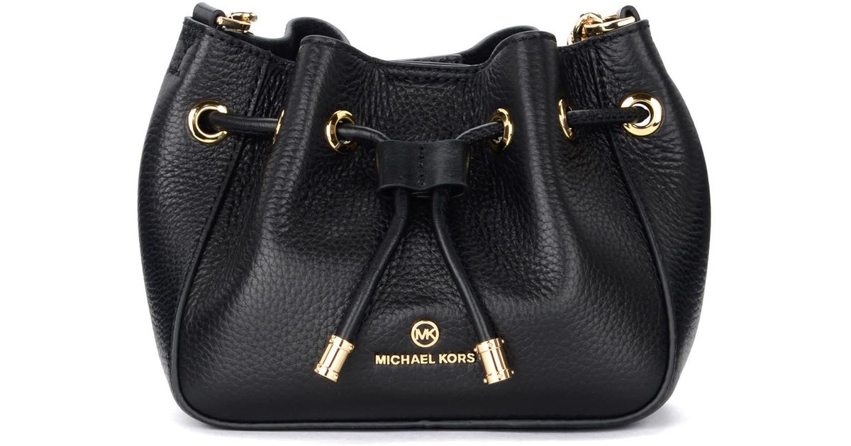 Michael Kors Leather Phoebe Extra Small Black Shoulder Bag Lyst