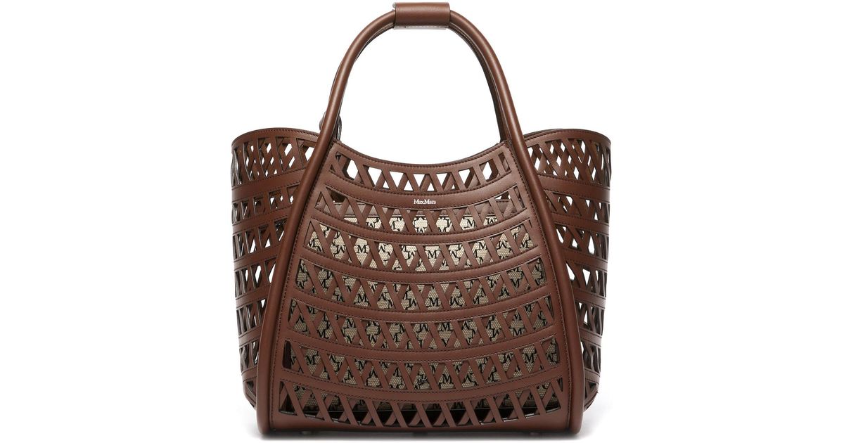 マックスマーラ Marines Weaving perforated leather handbag Max Mara Marines Weaving Perforated Leather Handbag With
