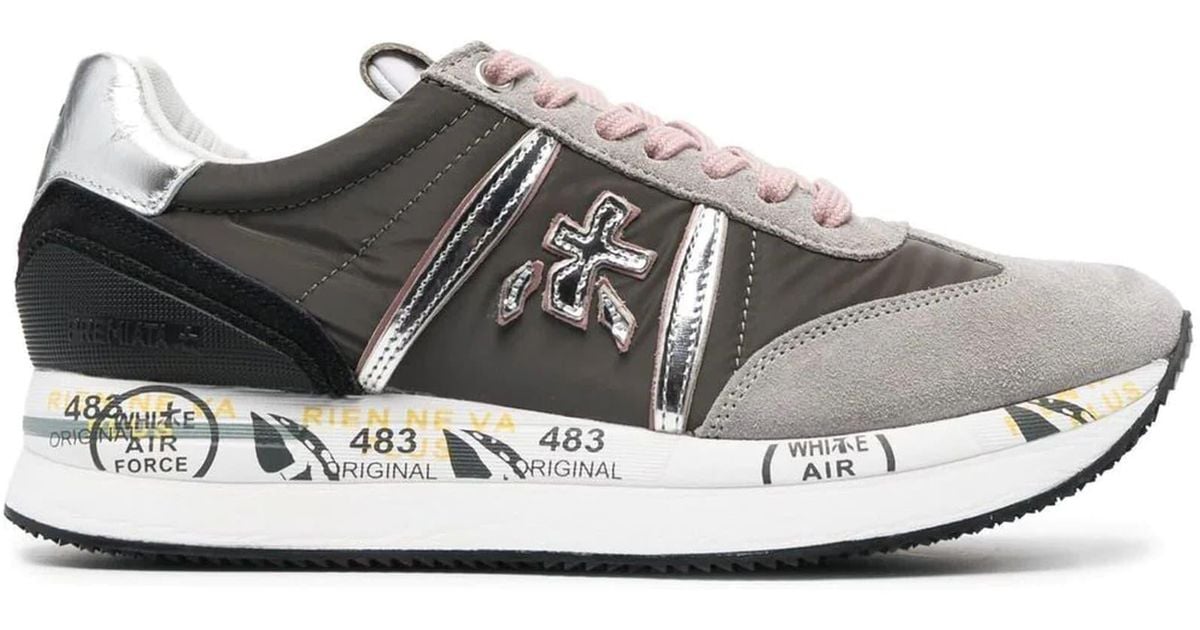 Premiata Leather Grey Conny Sneaker in Gray | Lyst