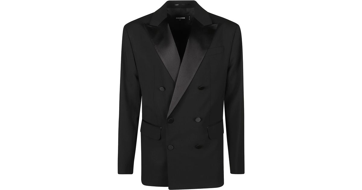 DSquared² Dan Double-breast Dinner Jacket in Black for Men | Lyst