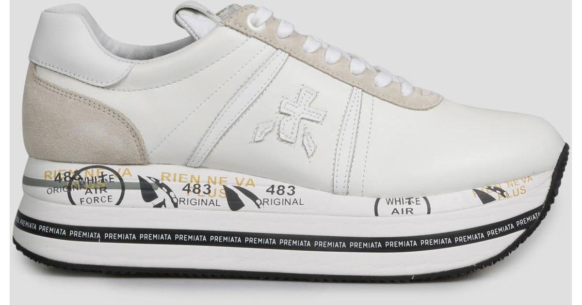 Premiata Leather Beth Sneakers in White - Lyst