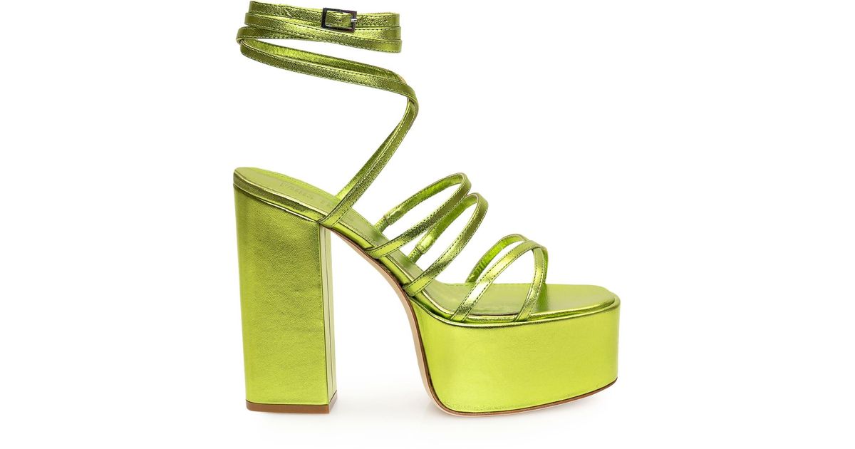 Paris Texas Evita Platform Sandal in Green | Lyst UK