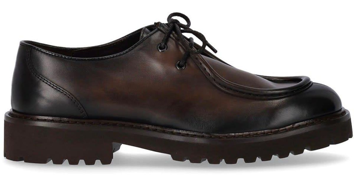 Doucal's Doucals Dark Brown Derby Lace Up for Men | Lyst