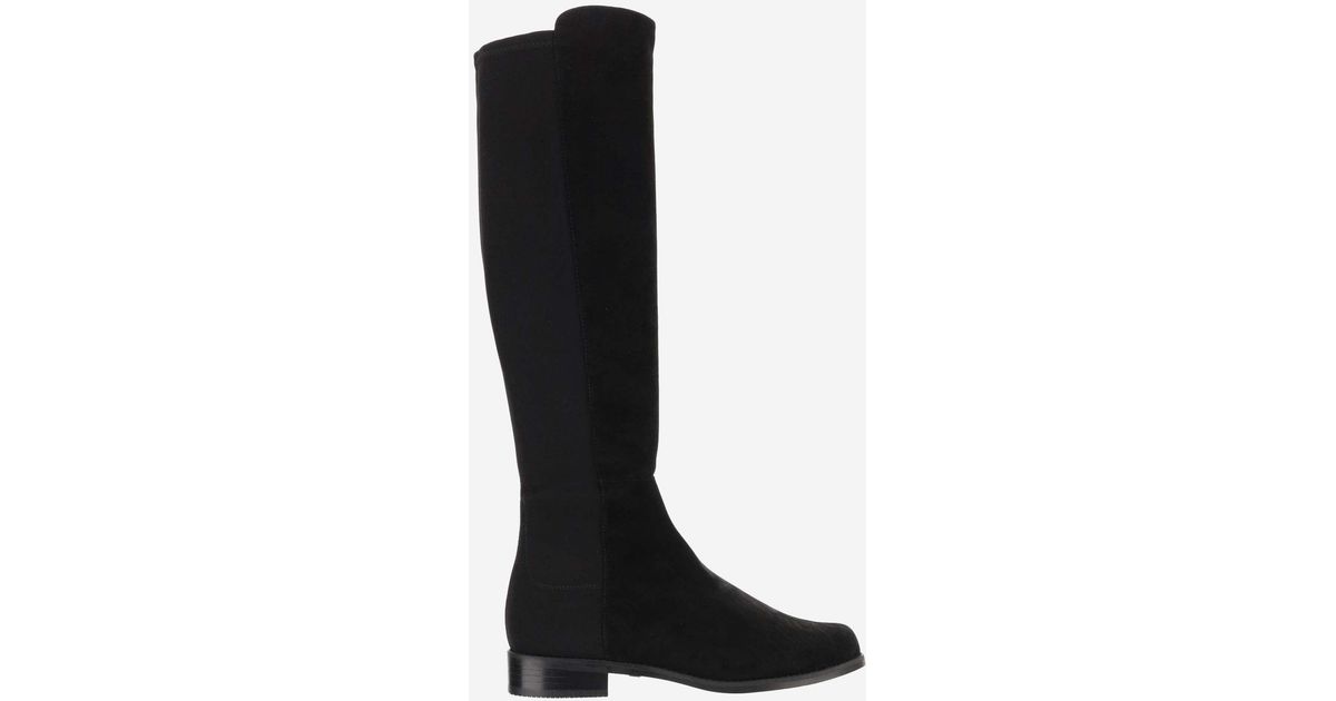 Stuart Weitzman Suede Boots in Black Lyst UK