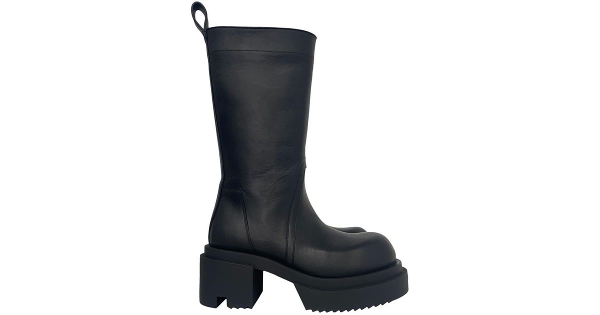 Rick Owens Calf Pull On Bogun Boots Shoes in Black | Lyst