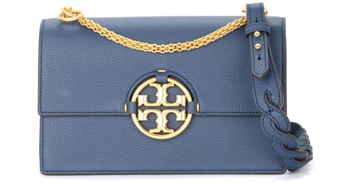 Tory Burch Miller Shoulder Bag In Light E Leather in Blue Lyst