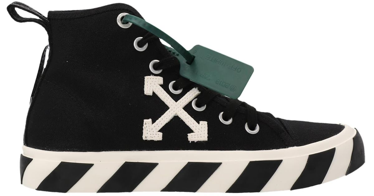 mid top vulcanized canvas white black